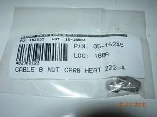 Nut, Cable End "B" Kit - Carb Heat 1