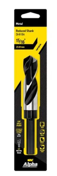Alpha 15/16In (23.81Mm) Reduced Shank Drill Bit Single Pack 9Li1516r 1
