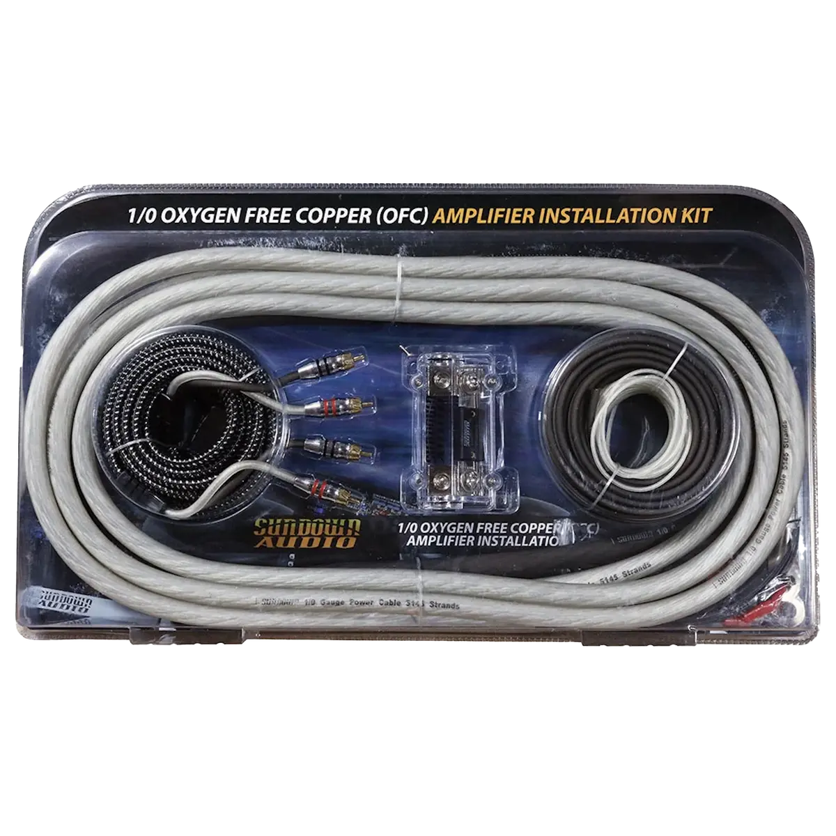 Sundown Audio 1/0 Gauge Awg Silver/Black Ofc Amplifier Wire Kit 1
