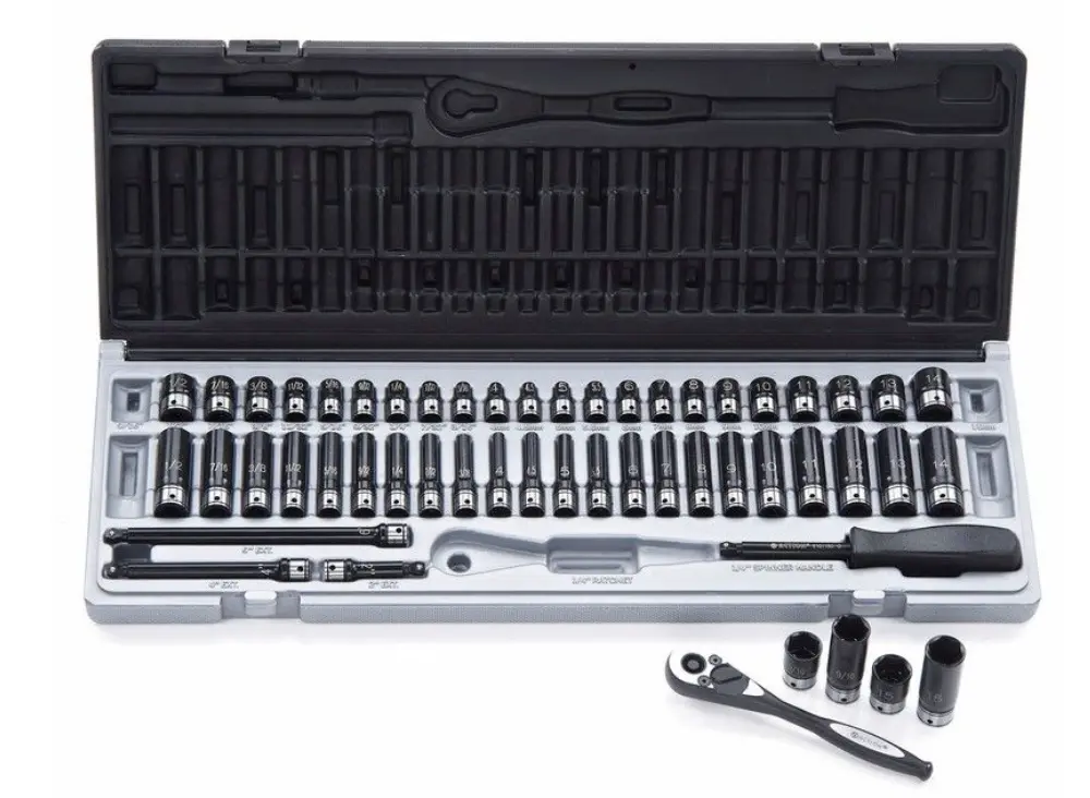 Dual Action Daset2-53 Pce 6Pt 1/4" Dr Socket Set 10045302 1