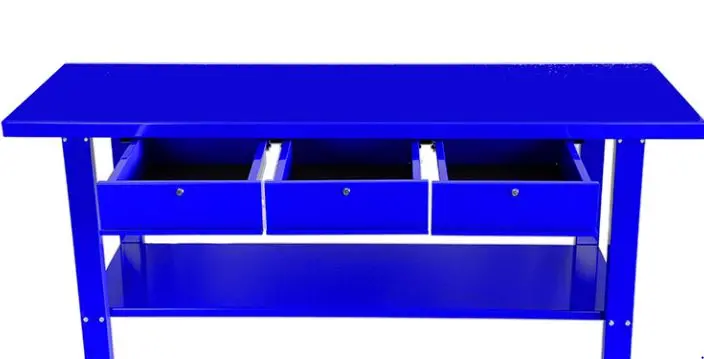 Tqb Steel Workbench 3 Drawer 2000Mm Blue 1012T 1
