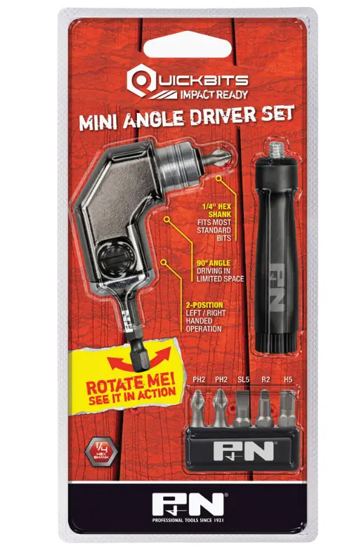 P&N Mini Angle Driver Set Quickbit 6 Pce  107Rad370 1