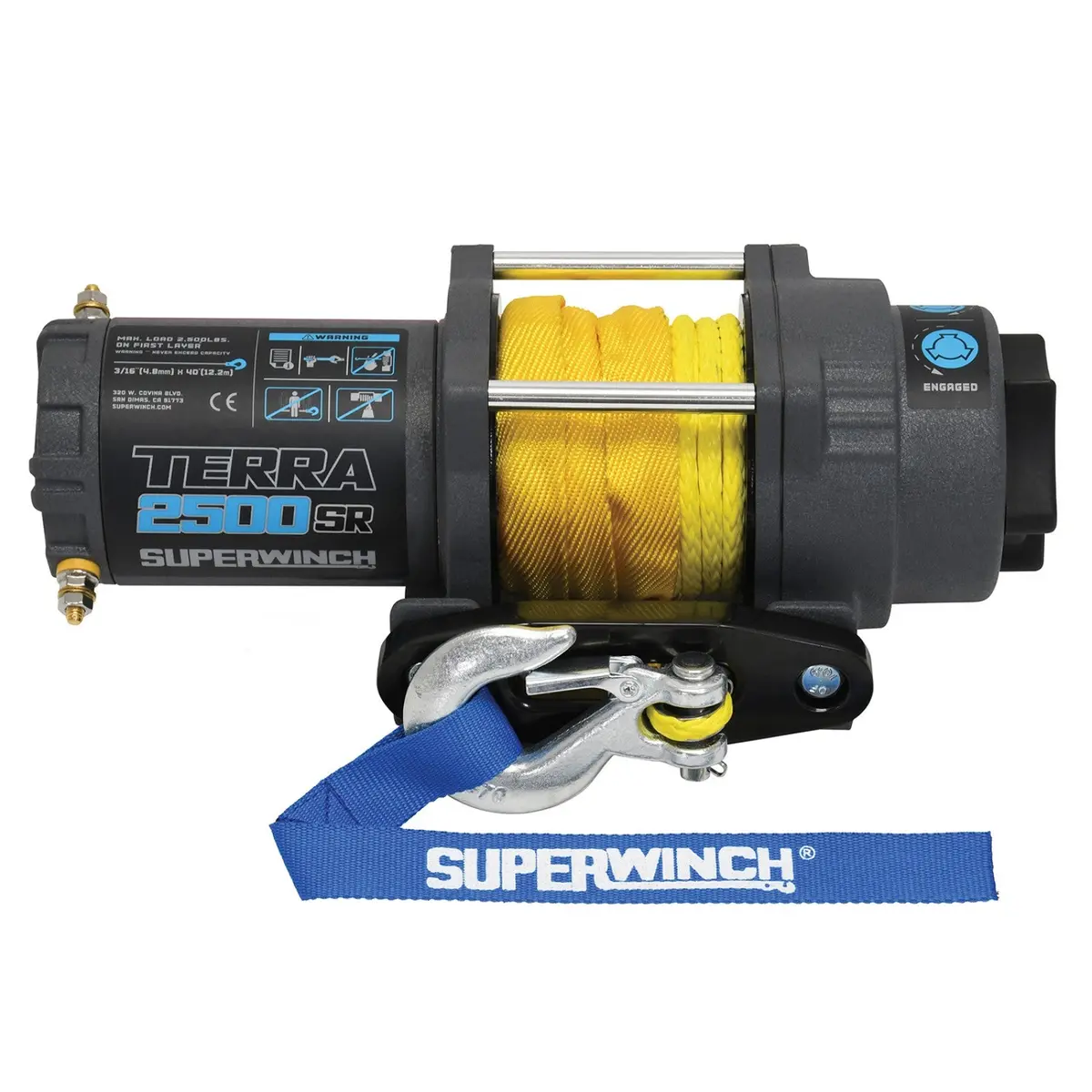 Superwinch Terra 2500Sr Atv / Utv Winch 1.5 Hp 2500 Lbs Line Pull Synthetic Rope 1