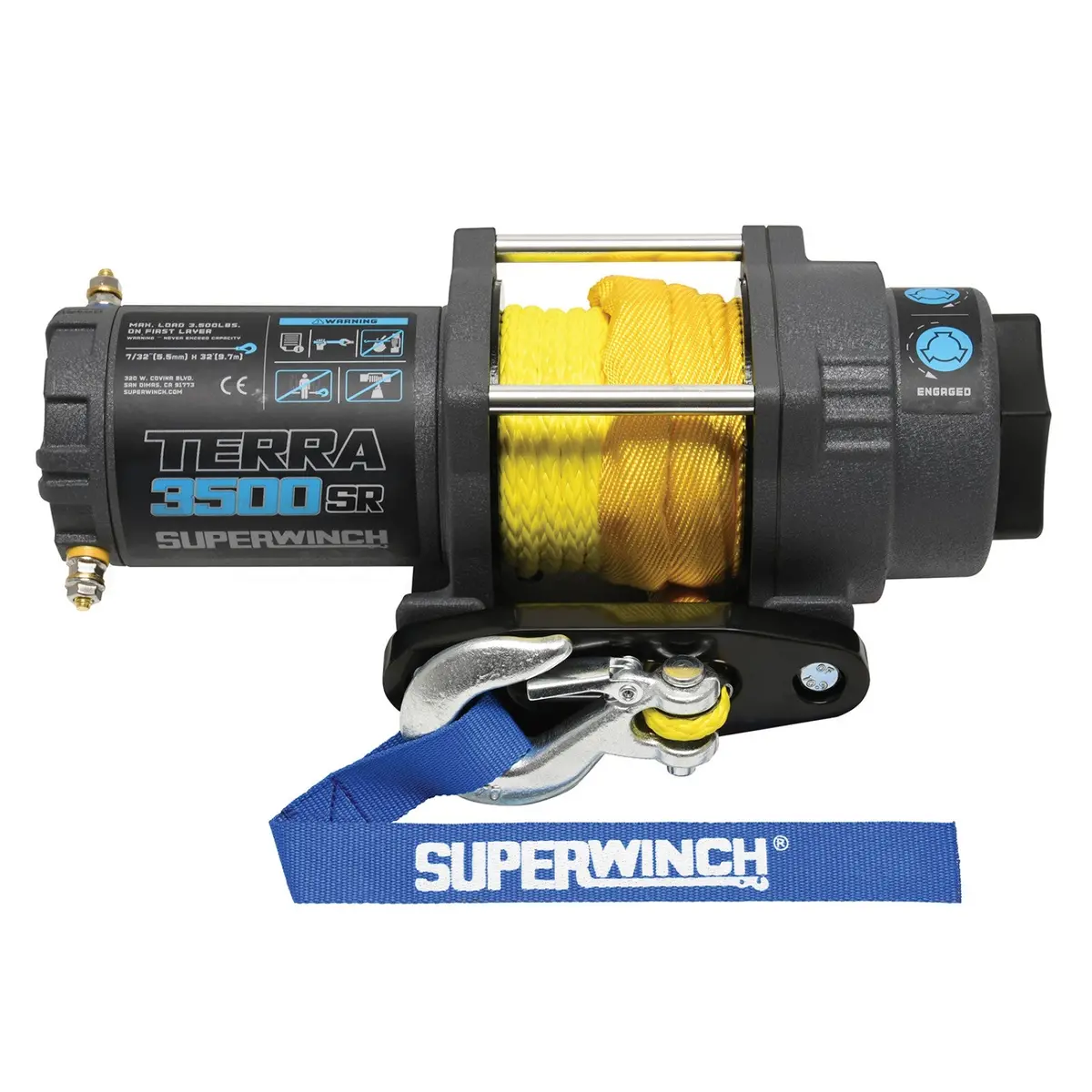 Superwinch Terra 3500Sr Atv / Utv Winch 1.6 Hp 3500 Lbs Line Pull Synthetic Rope 1