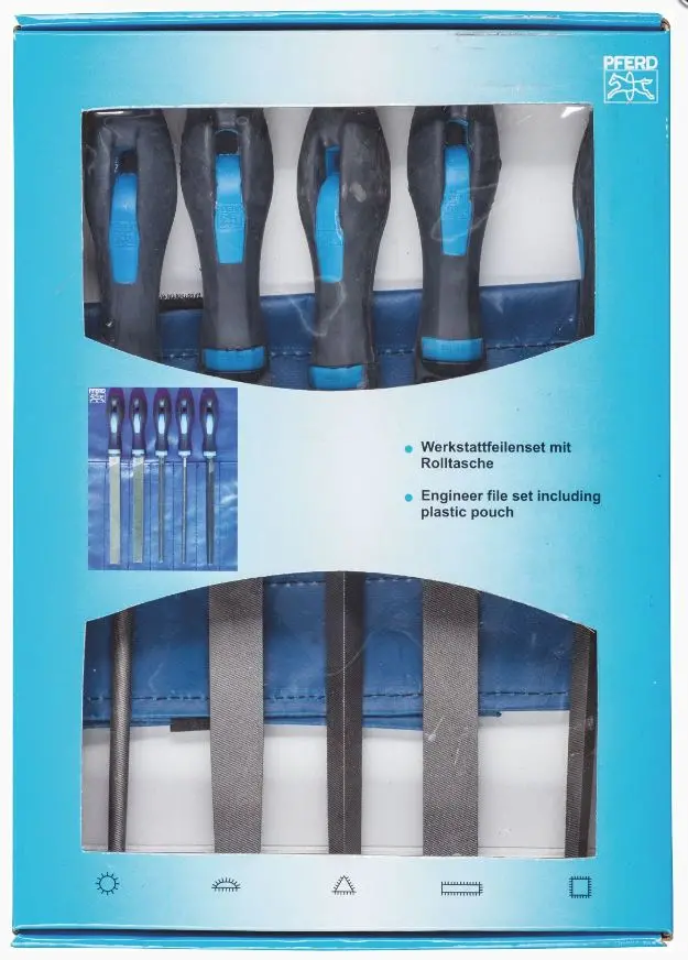 Pferd 5Pc File Set Roll Case -Cut 2 – 200Mm Long  11801532 1