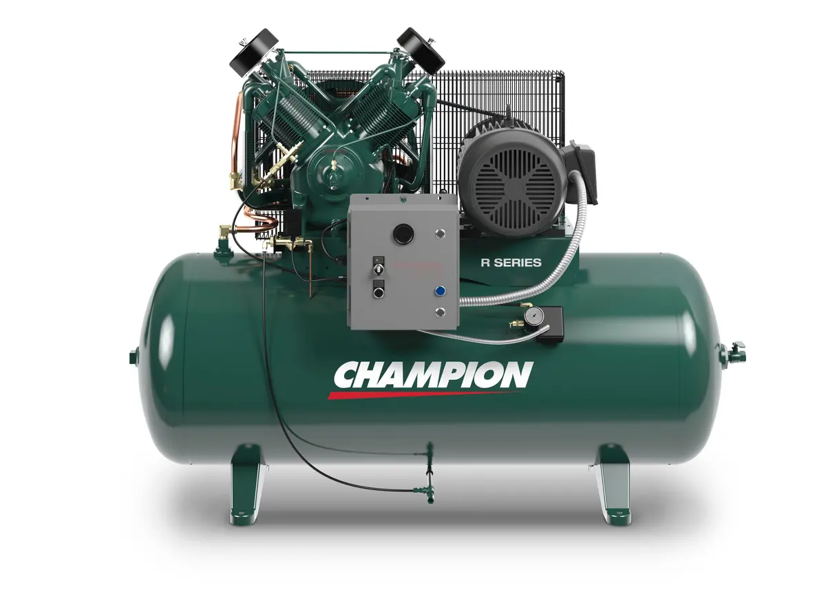Champion Advantage Hr10-12 - 10Hp Reciprocating Air Compressor, R30 Pump, 120 Gallon Horizontal Receiver, 33.8 Cfm @ 175 Psi 1