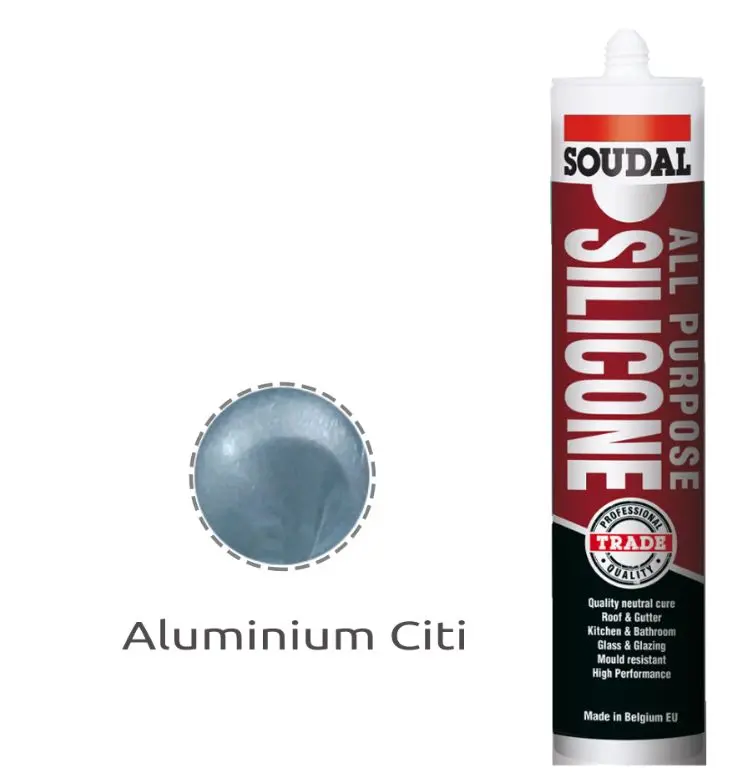 Soudal  All Purpose Silicone Aluminium Colorbond Citi 300Ml X 12 121660 1