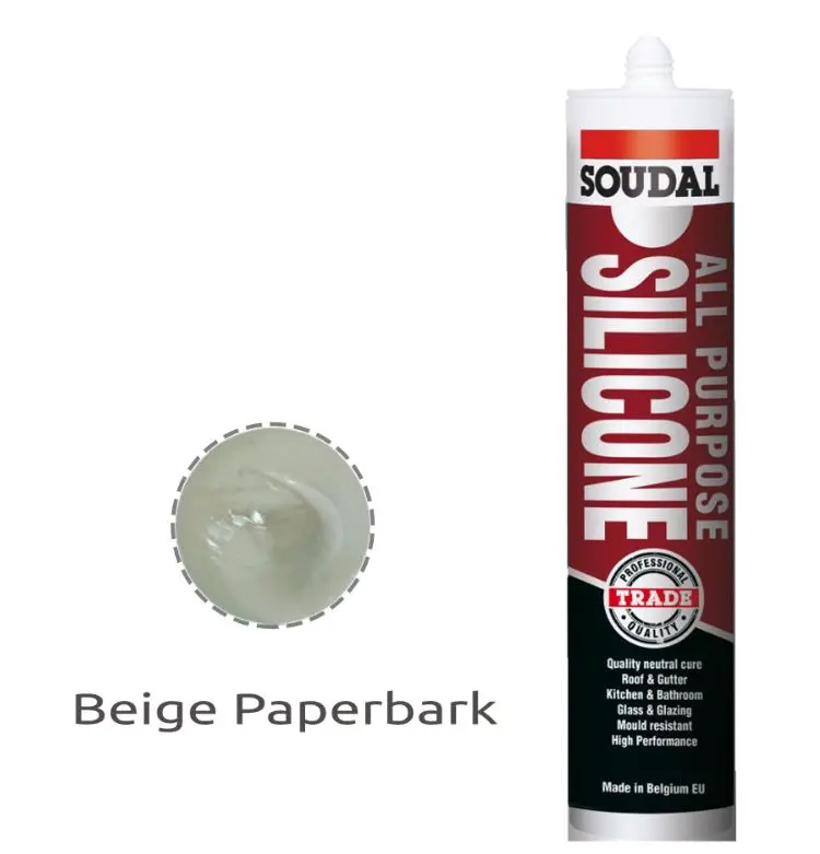 Soudal  All Purpose Silicone Beige Colorbond Paperbark 300Ml  X 12 121663 1