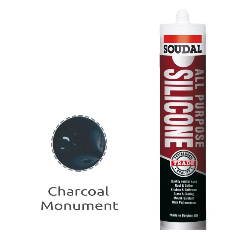 Soudal All Purpose Silicone Charcoal Colorbond Monument 300Ml  X 12 121668 1