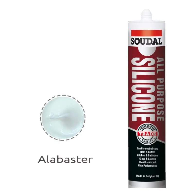 Soudal  All Purpose Silicone Alabaster 300Ml X 12 121671 1