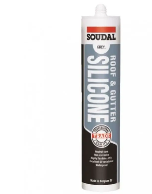 Soudal Roof & Gutter Silicone Grey 300Ml X 12 127778 1