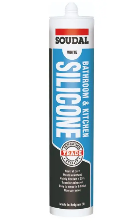 Soudal Bathroom & Kitchen Silicone White 300Ml X 12  127783 1