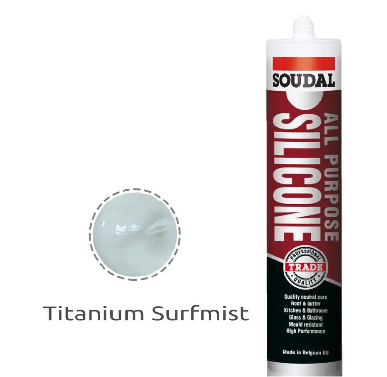 Soudal All Purpose Silicone Titanium Colorbond Surfmist 300Ml  X 12 127785 1