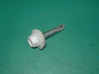 Screw, #12 Steel Self-Drilling - 5/16" Hex Head - .398-.432 Neoprene Washer - 7/8" Long - White 1
