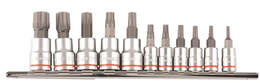 Kincrome Tamperproof Torx Socket Set Short Series 11 Piece 1/4 & 3/8 Drive 13646 1