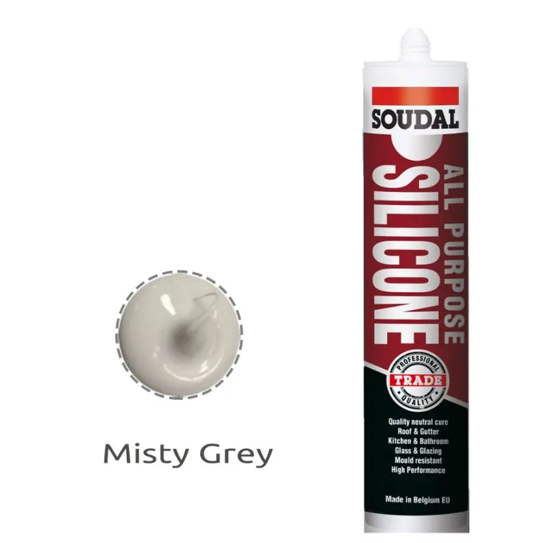 Soudal All Purpose Silicone Misty Grey 300Ml X 12 144928 1
