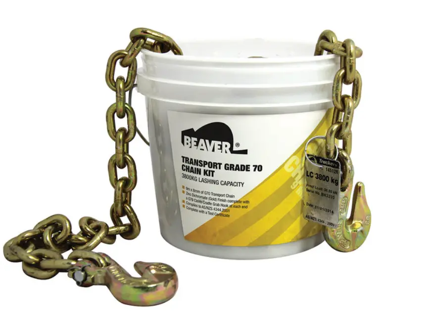 Beaver Grade 70 Transport Load Chain Kit With Grab Hooks On Each End 8Mm Chain Lc 3800Kg 145128 1
