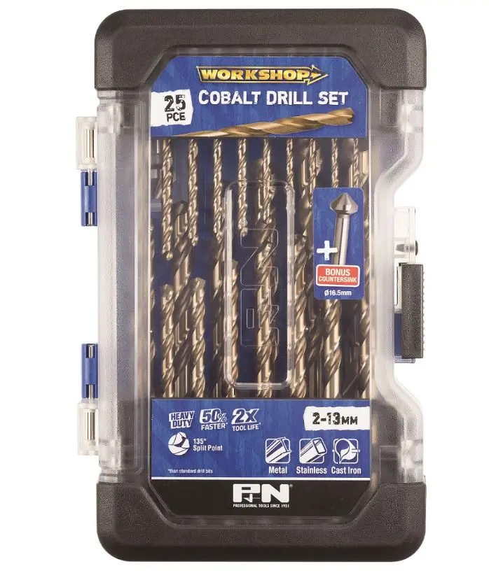 P&N Heavy Duty 2-13Mm Hss Cobalt Metal Jobber Drill Bit Set 25 Piece Metric  149060006 1