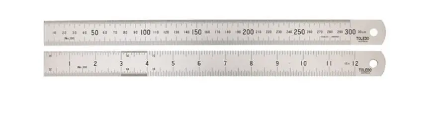 Toledo Stainless Steel Rule Double Sided Metric & Imperial 150Mm 150B6 1