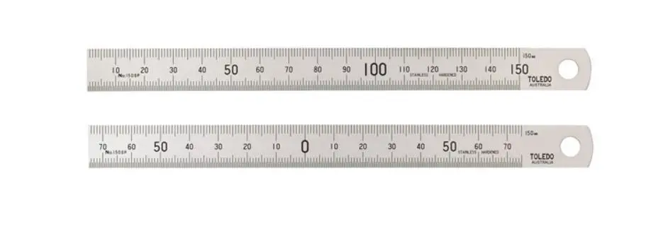 Toledo Stainless Steel Double Sided Rule Metric 150Mm 150Sp 1