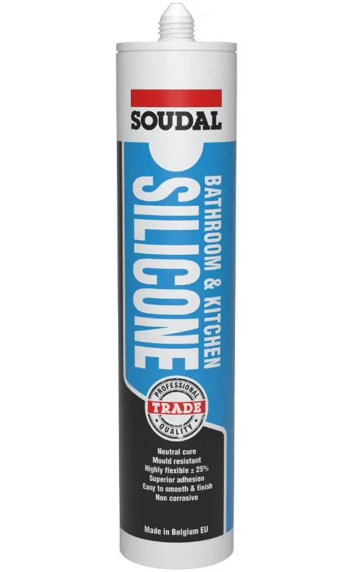 Soudal Bathroom & Kitchen Silicone  Clear 300Ml X 12 127784 1
