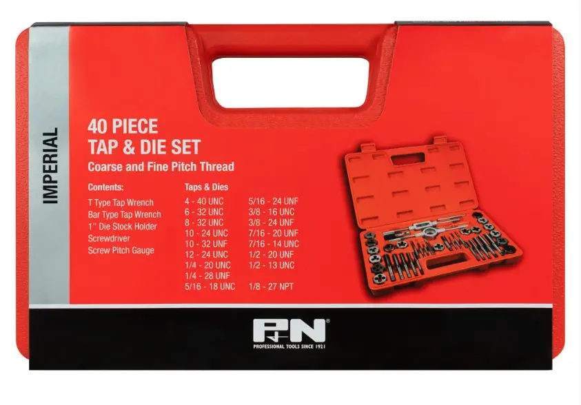 P&N Tap & Die Set Unc/Unf Carbon Steel 40 Pieces 166044651 1
