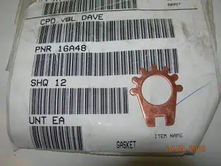 Gasket, Fuel Inlet Strainer - Carburetor 1