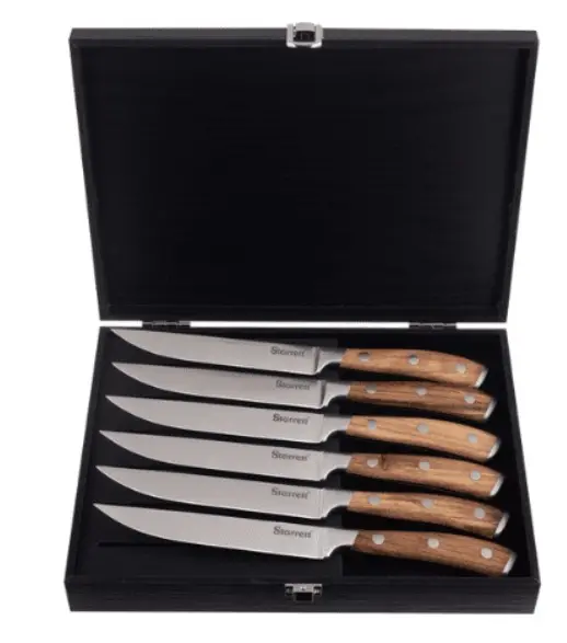 Starrett Professional 6 Piece Steak Knife Set With Case Skk-6Wd 1