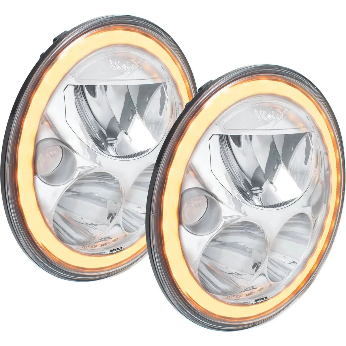 Vision X 7" Led Headlights Chrome Amber Halo For '07-'18 Jeep Wrangler Jk 1