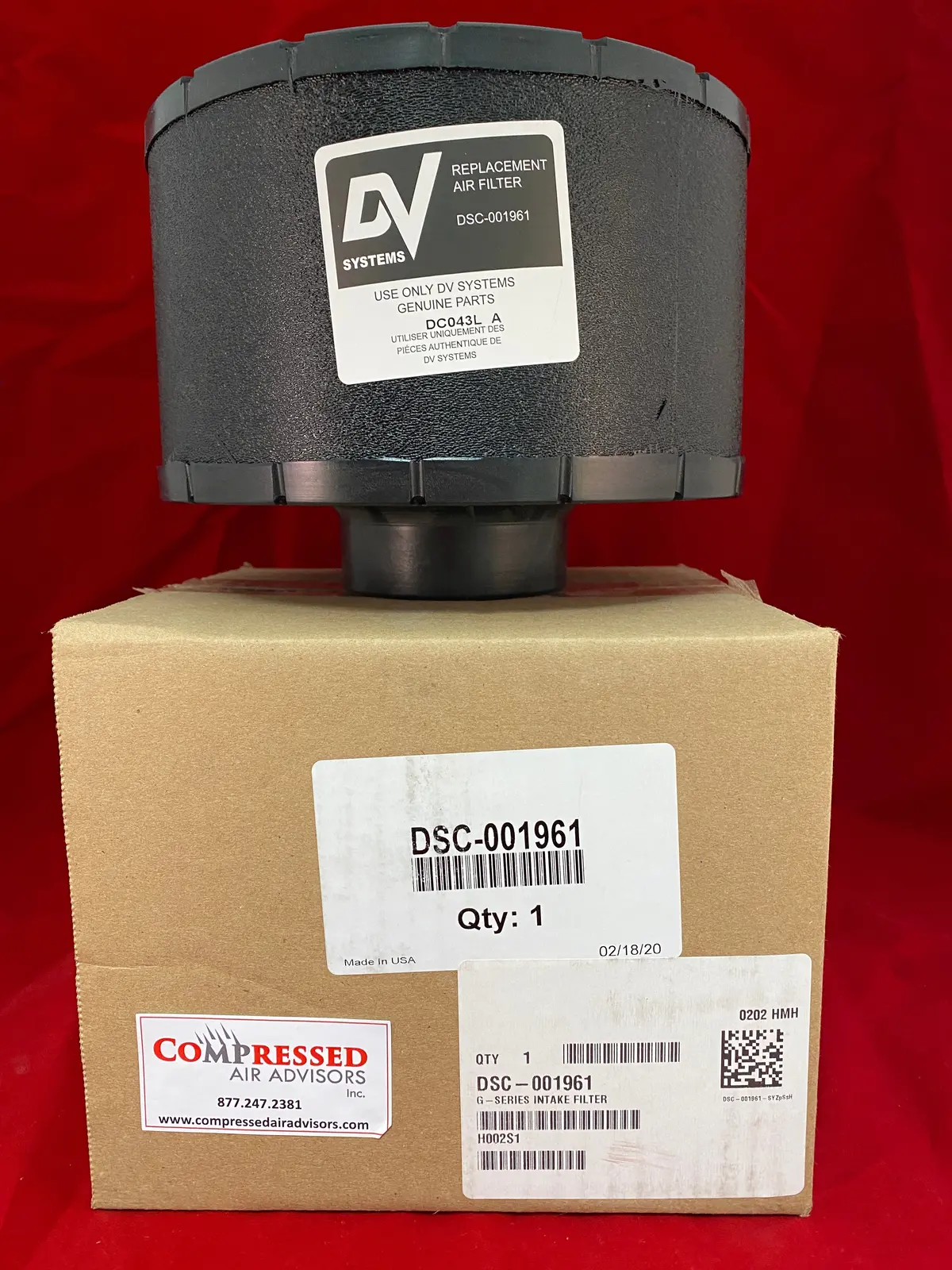 Dv Systems - Oem G- Series Intake Filter, Pn: Dsc-001961 1