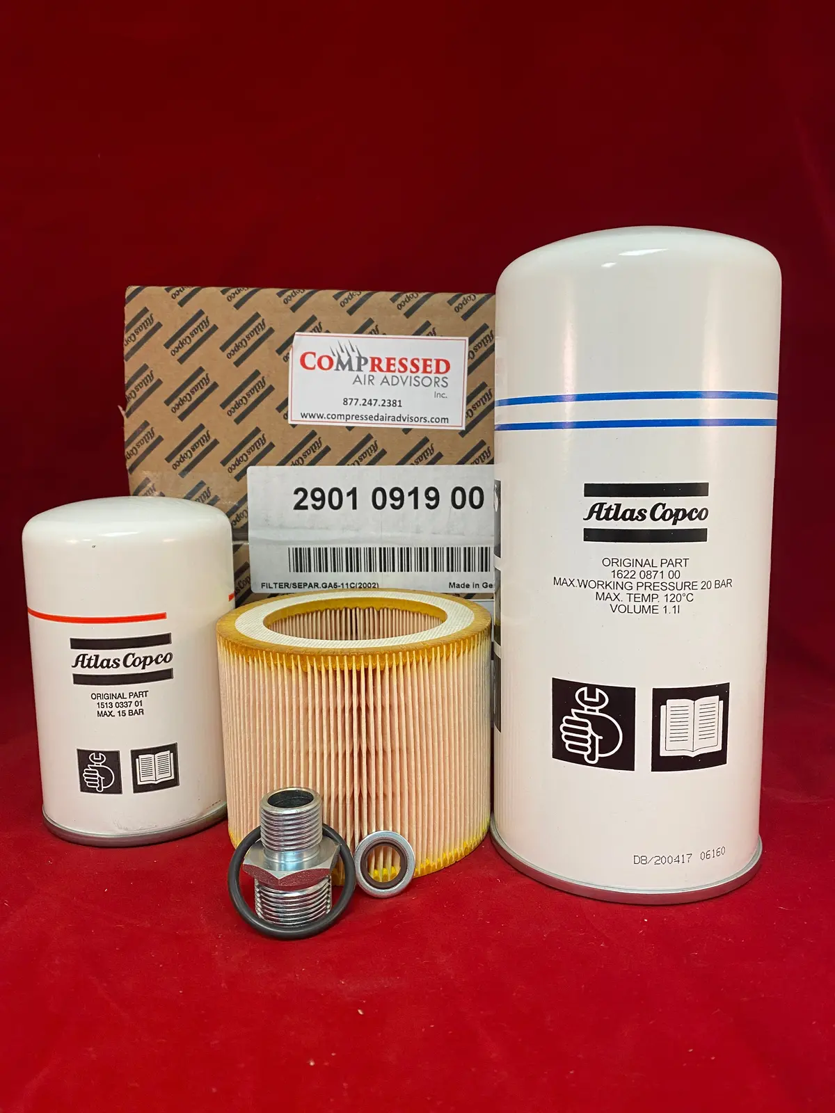 Atlas Copco Ga5-11C (2002) -Filter Kit, Pn: 2901091900 1