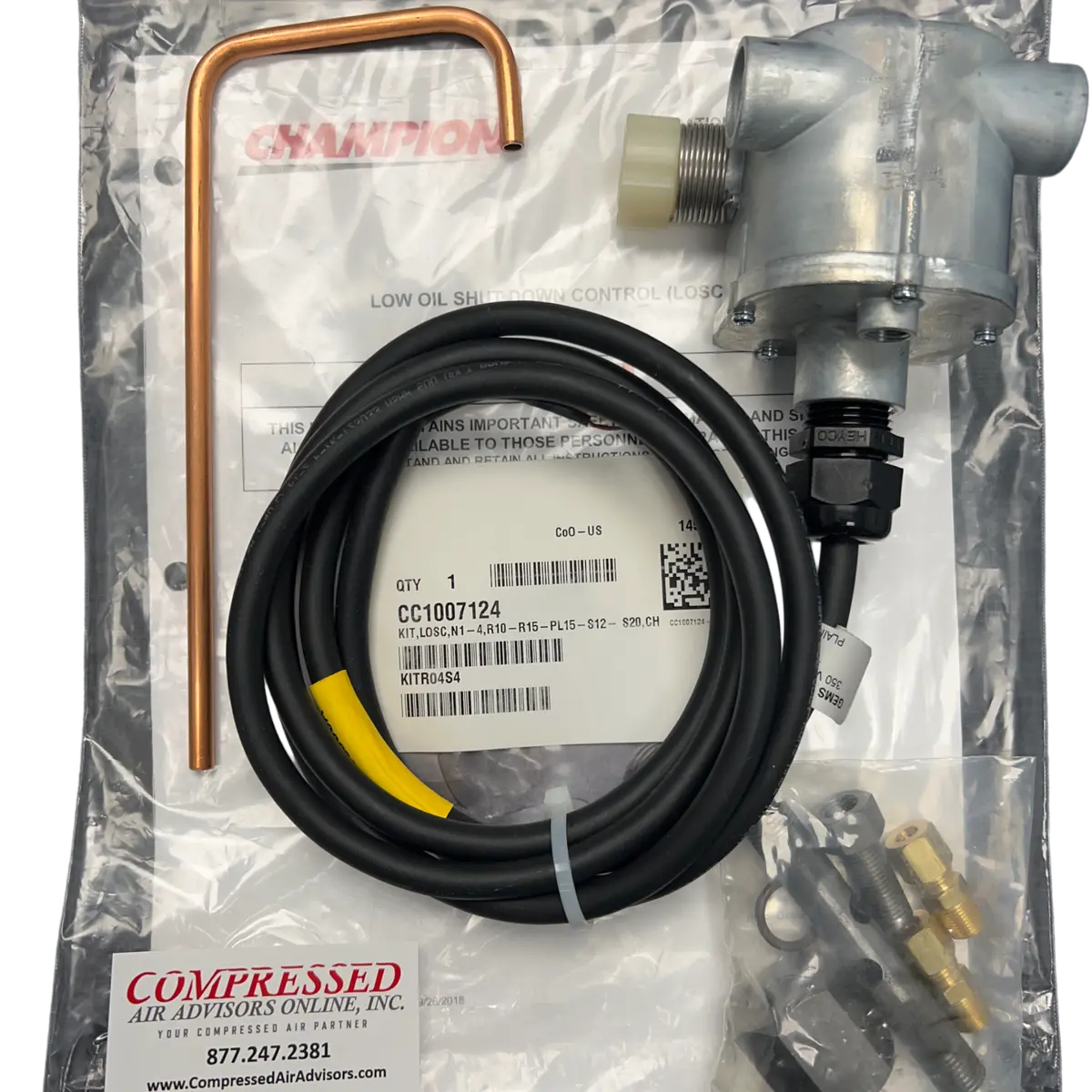 Champion Cc1007124 Low Oil Safety Control (Losc) Kit – Nema 1-4 Enclosure | Fits R10, R15, Pl15, S12, S20 Pumps 1