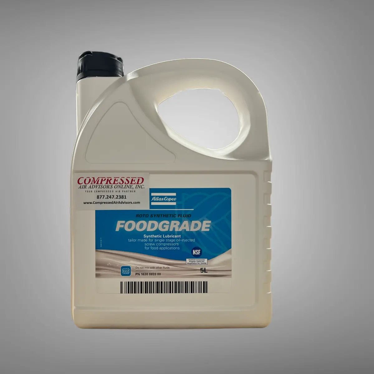 Atlas Copco -Oem Roto Synthetic Foodgrade, 1.32 Gallons (5L) Pn: 1630083300 1