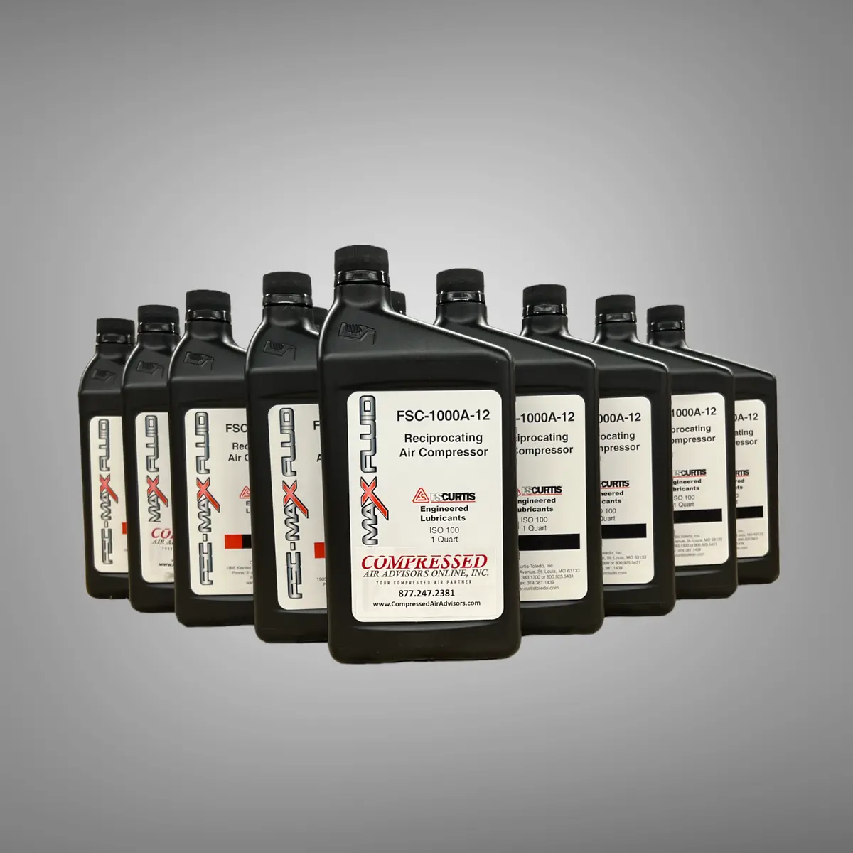 Fs-Curtis Fsc-1000A-12- Fsc-Max Fluid Et Premium Reciprocating Fluid Visc. 100 Elevated Temperature, 1 Case (12 Qt's) 1