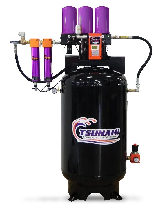 Tsunami - Ultra Desiccant Drying System 60 Cfm (15Hp) Tank Mounted, Pre Filters, Pneumatic Drains, Pn: 21999-0815 1