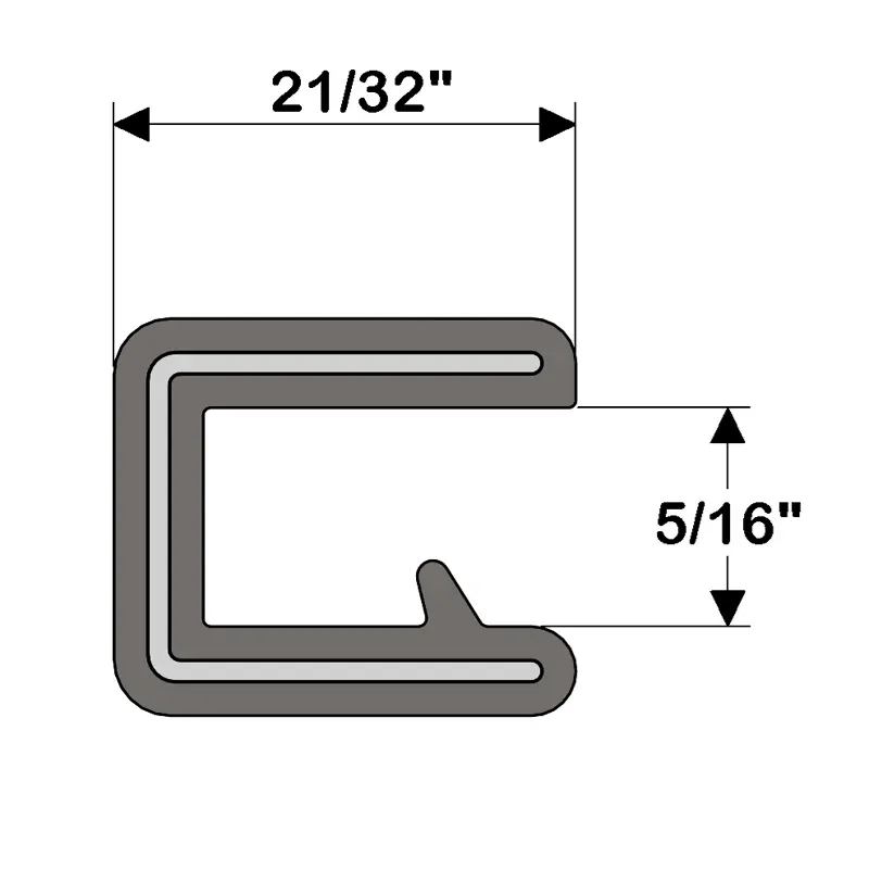 Taco Marine 250' Black Flex Trim 5/16" Opening X 5/8"  V30-1350B250 1