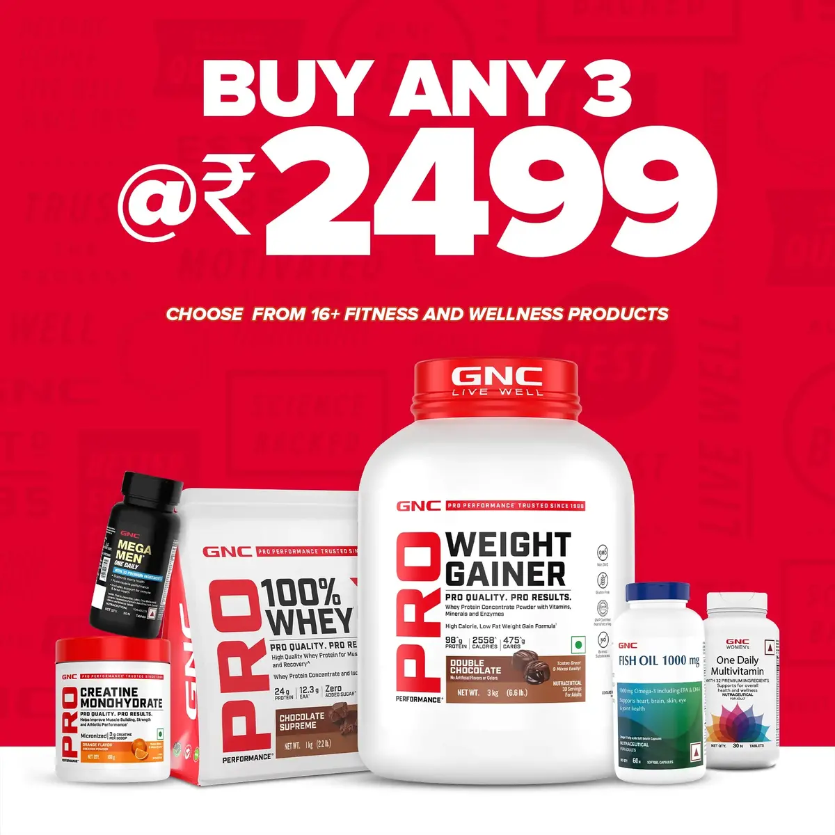 Gnc - Buy 3 For ₹ 2499 1