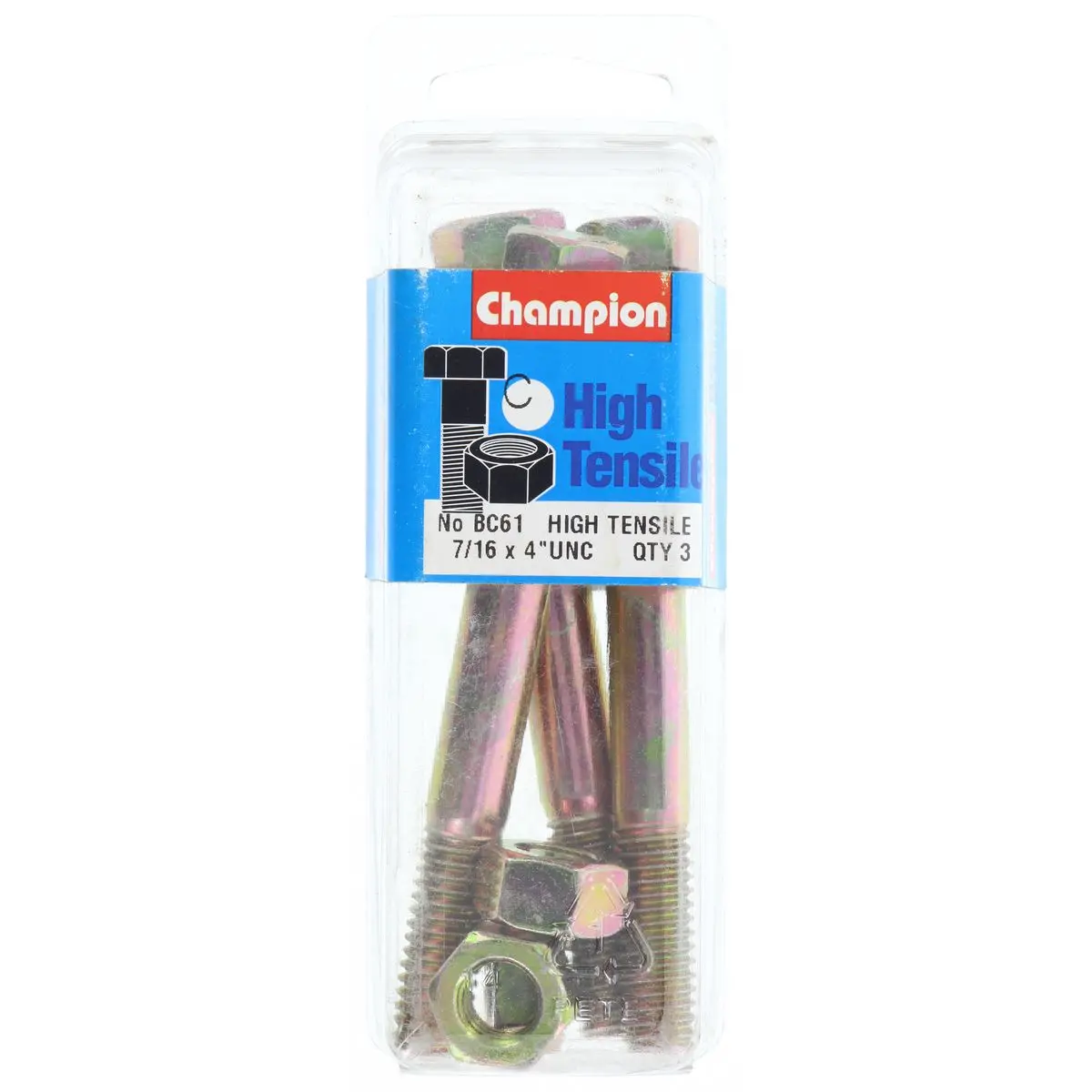 Champion Bolt And Nuts 4” X 7/16 Bc61 1