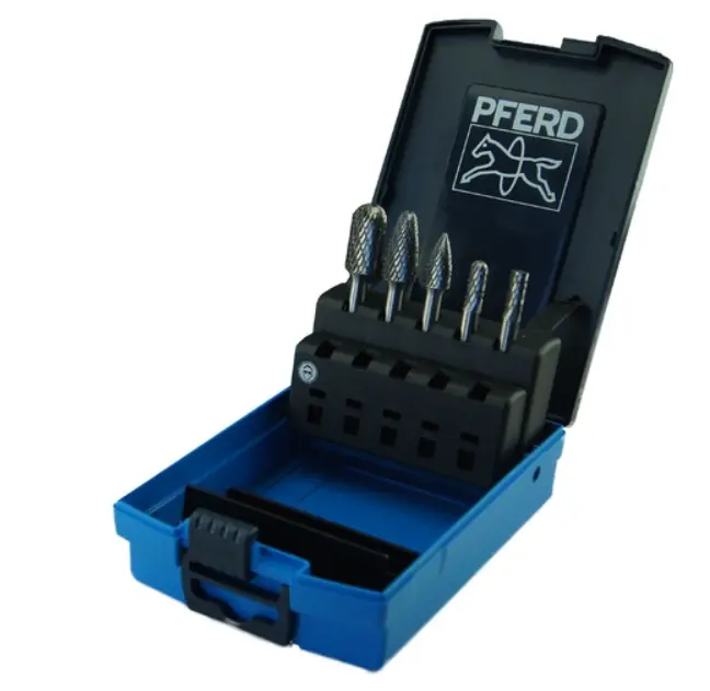 Pfred 5Pc Burr Set 1/4" Shank  Tungsten Carbide  Premium 26005693 1