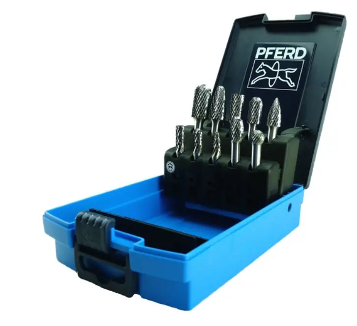 Pferd 10Pc Burr Set 1/4" Shank  Tungsten Carbide Premium 26005694 1