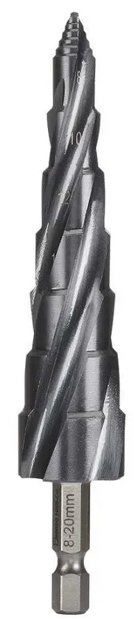 Bordo Step Tip Step Drill 10Mm Deep Cut Tapping 4.2,5,6.8,8.5,10.2,12,14Mm Hss-Co5 (Cobalt) Tialn Coated 1/4" Hex Shank 2612-Md5 1