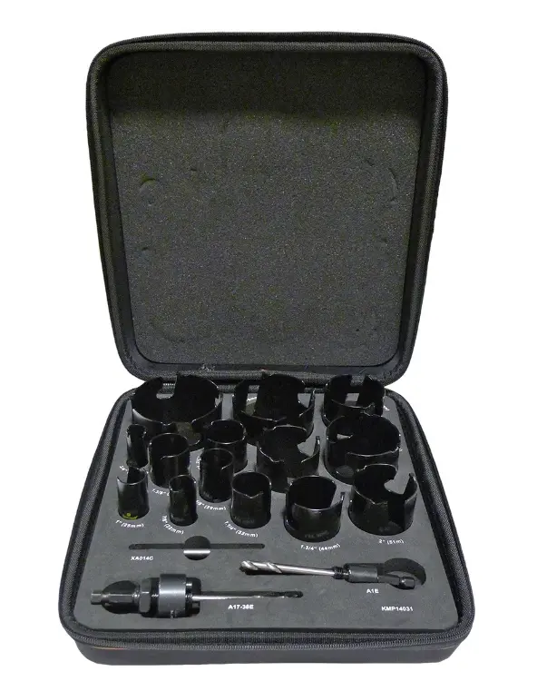 Starrett Deluxe Carbide Tipped Sheet Metal Hole Saw Set 19-83Mm Tct Arbors Kmp14031 1
