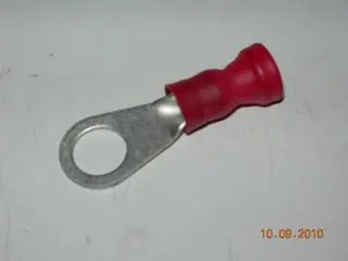 Terminal, Ring - 8 Awg - 3/8" Stud - Red Nylon Insulated 1