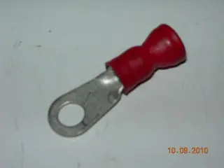Terminal, Ring - 8 Awg - 1/4" Stud - Red Nylon Insulated 1
