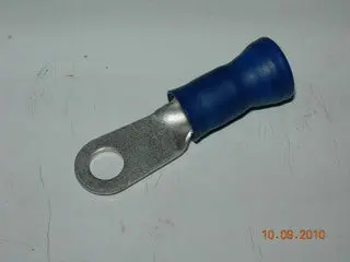 Terminal, Ring - 6 Awg - 1/4" Stud - Blue Nylon Insulated 1