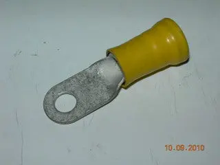 Terminal, Ring - 4 Awg - 1/4" Stud - Yellow Nylon Insulated 1