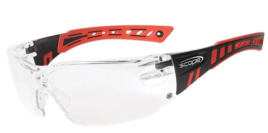 Speed Red/Black Frame Titanium Af/As Clear Lens Safety Glasses 360Rc 1