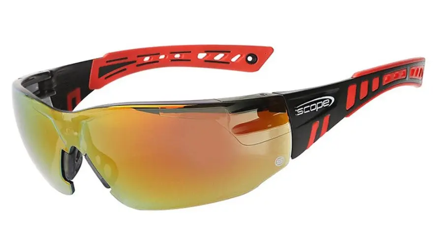 Speed Red/Black Frame Red Mirror Lens Safety Glasses 360Rm 1