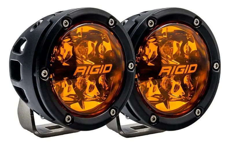 Rigid Industries 360 Series 4" Pro Edition Spot Beam Led Round Lights - Amber Color 1