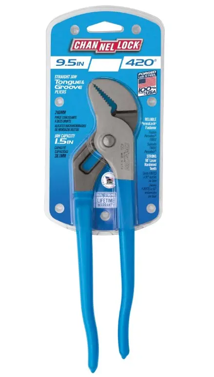 Channellock Tongue & Groove Straight Jaw Pliers 241Mm 9.5 " 420 1